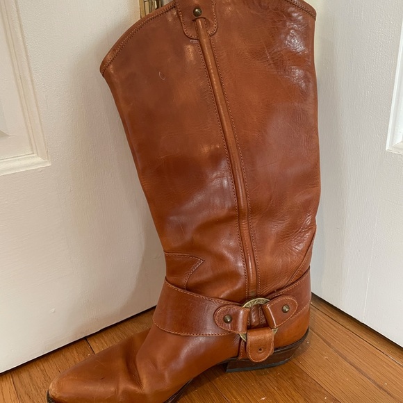 Vintage Joan & David cowboy brass buckle boots - Picture 3 of 5